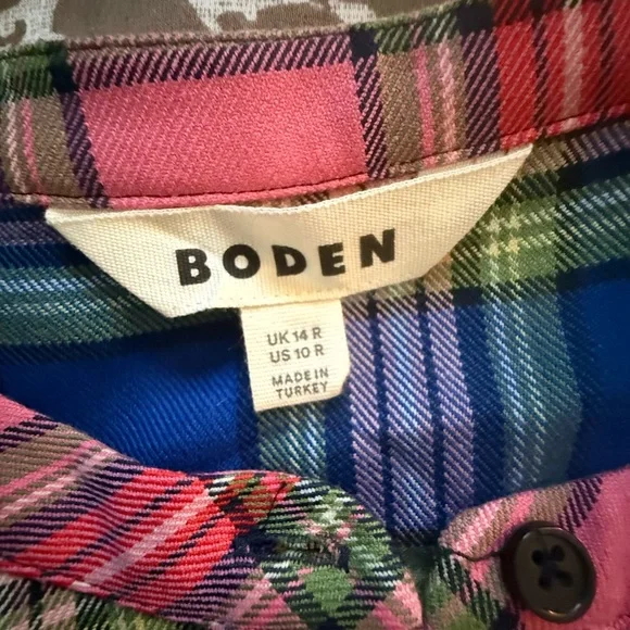 Boden Multicolor Plaid Long Sleeve Dress - Picture 2 of 7